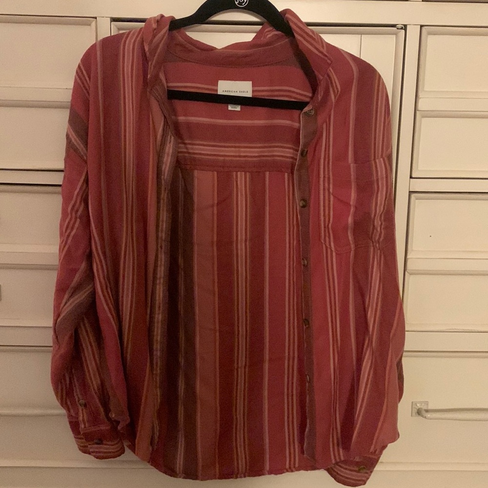 American Eagle Red Button Up - image 1